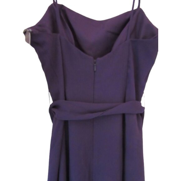 White By Vera Wang Purple Formal Gown w Spaghetti Straps & Draped Waist Size 0 - Picture 7 of 8